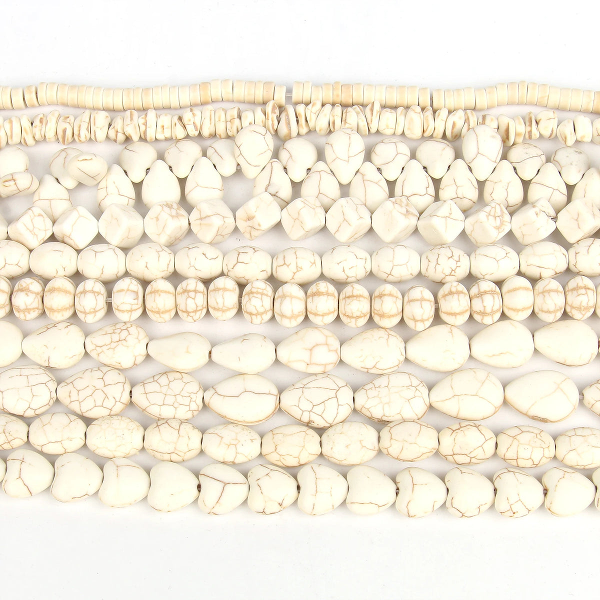 Stone Beads White Howlite-Style Cross Turtle Pumpkin for DIY Jewelry Making