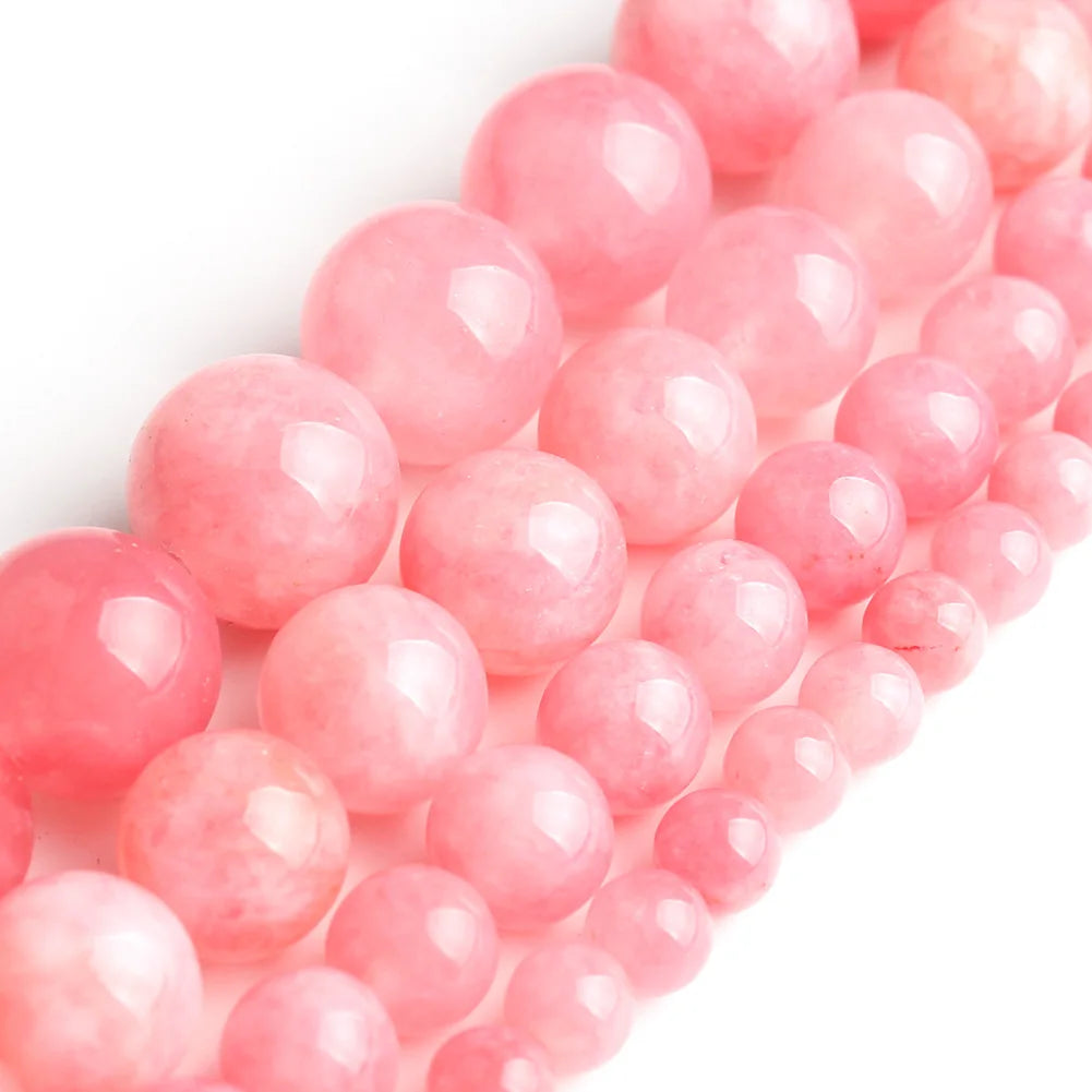 Stone Beads Round Jade Chalcedony Styles for DIY Jewelry Making Craft Beads