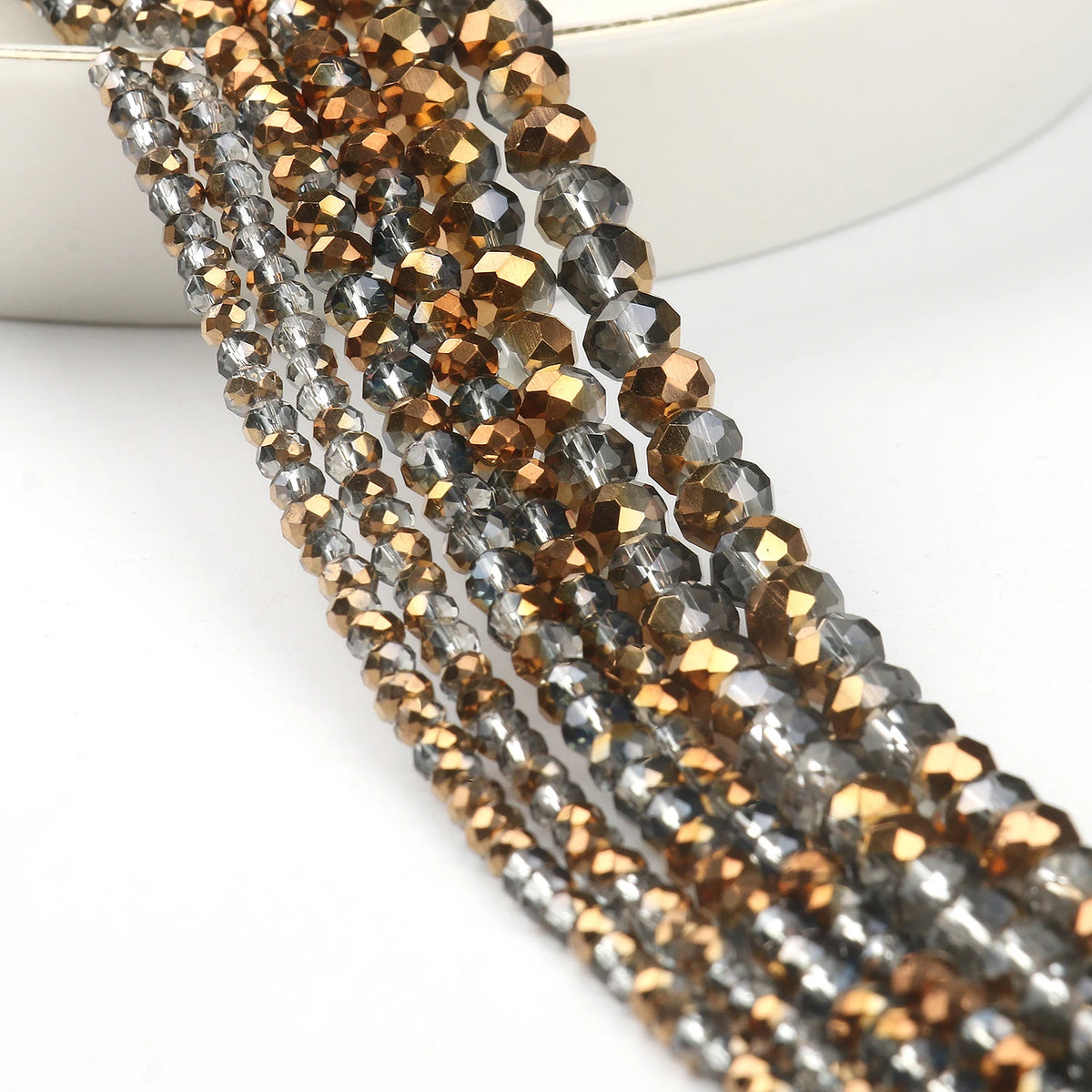 Glass Beads Faceted Round Multicolor Crystal-Style for DIY Jewelry Making