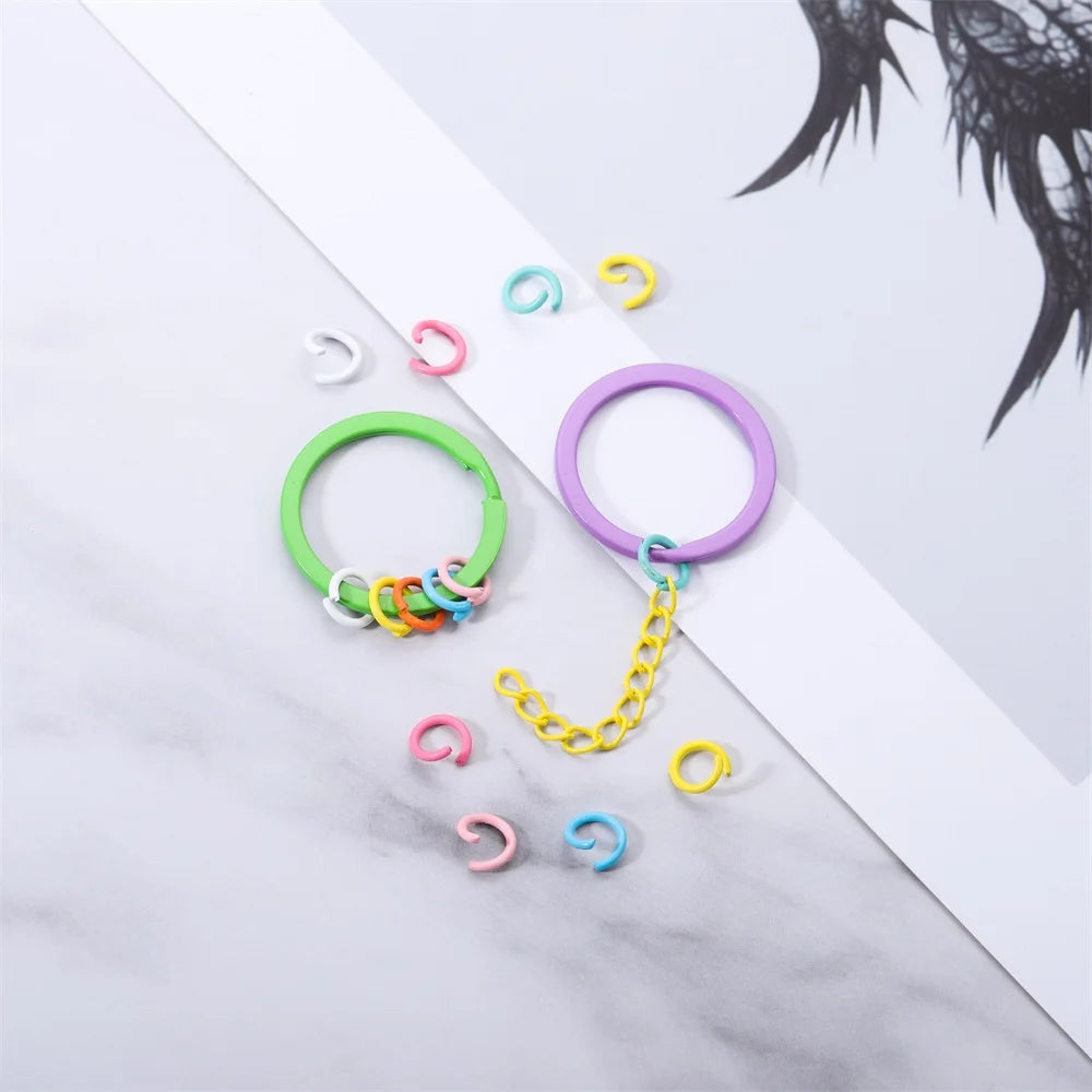 Jump Rings Colorful Metal Open Split Ring Connector DIY Jewelry Making
