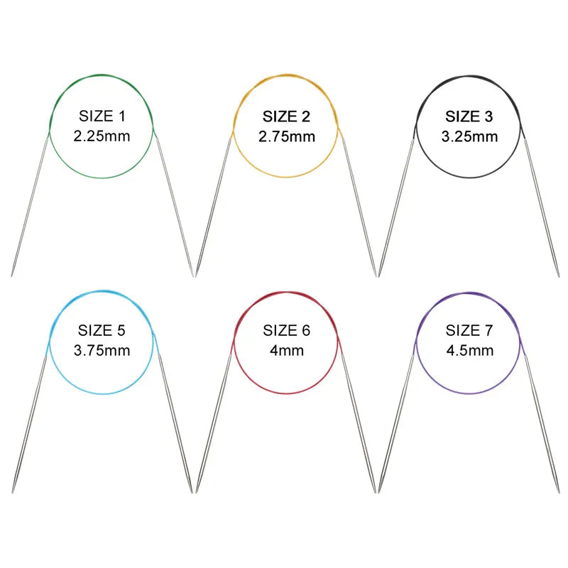 Knitting Needles, Stainless Steel Circular for Sweaters & Yarn Projects