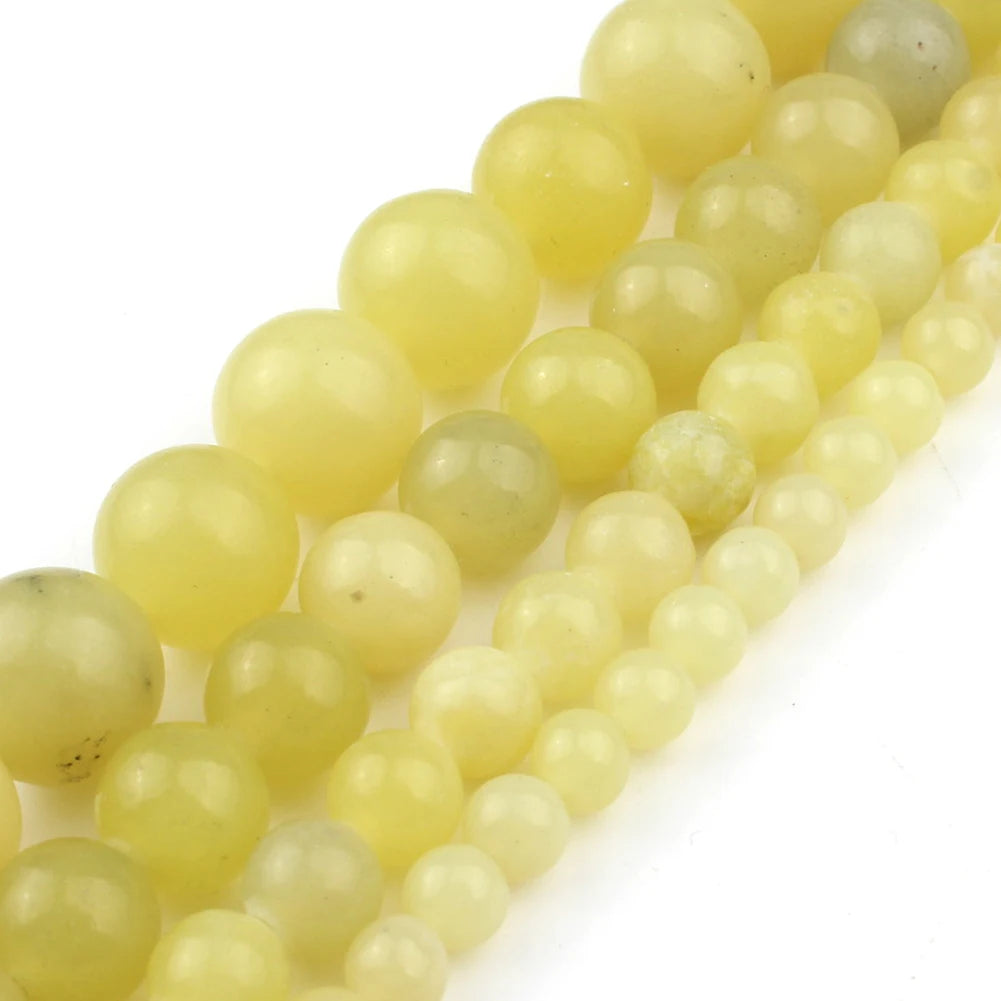 Stone Beads Round Yellow Jade Agate Hematite Styles for DIY Jewelry Making
