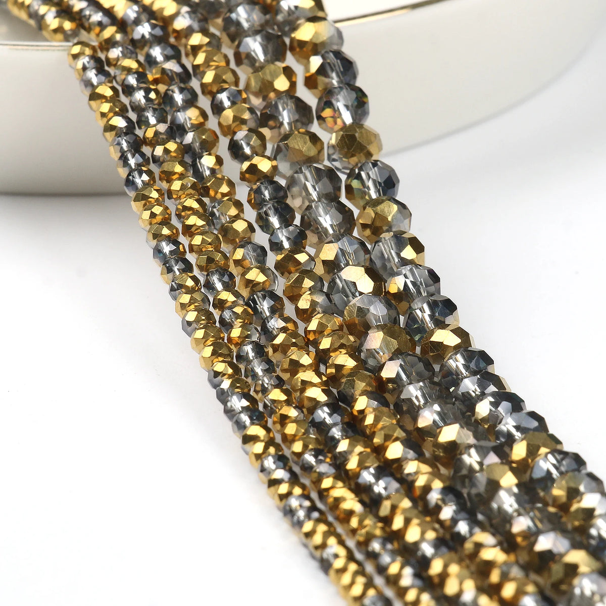 Glass Beads Faceted Round Multicolor Crystal-Style for DIY Jewelry Making