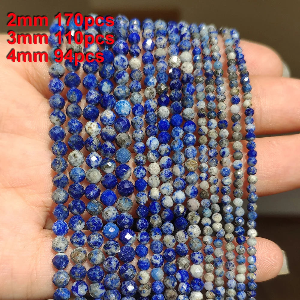 Stone Beads Faceted Blue Lapis Lazuli-Style Rondelle for DIY Jewelry Making
