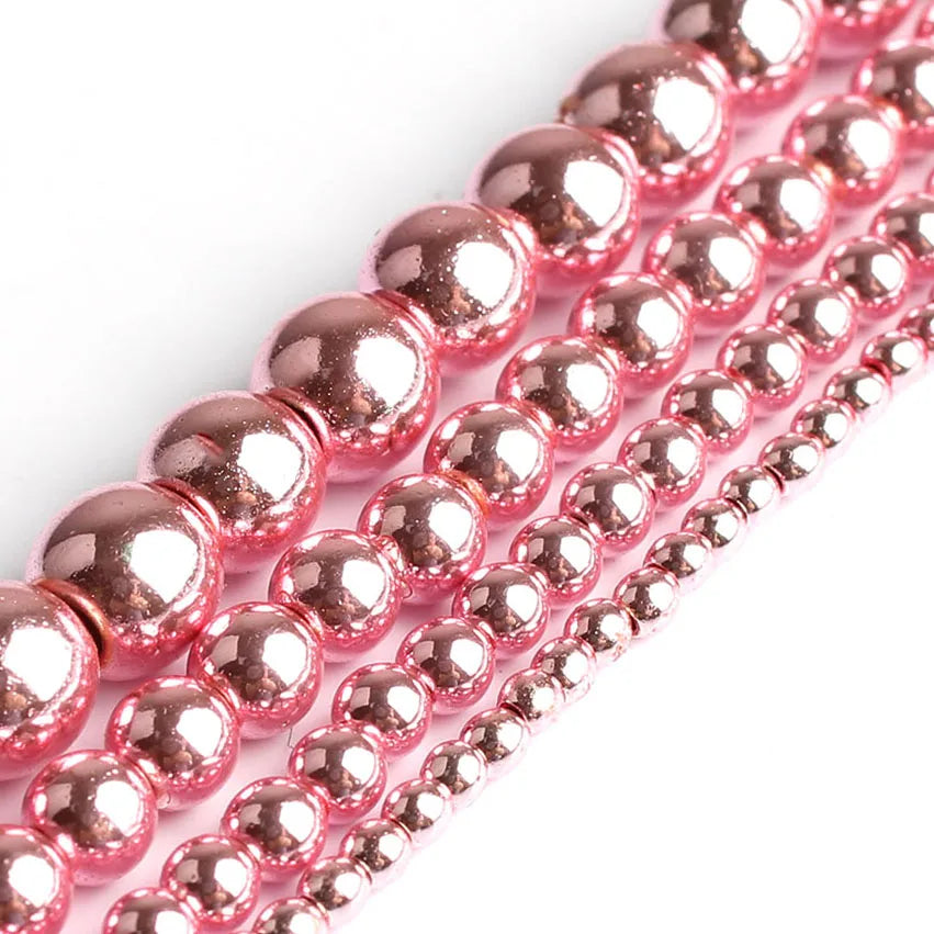 Stone Beads Hematite-Style Rose Gold Silver Colors for DIY Jewelry Making