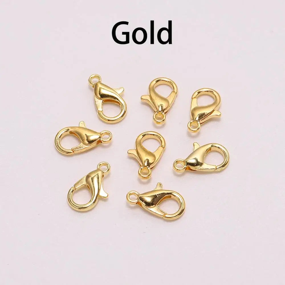 Lobster Clasps Gold Color Necklace Chain Connectors DIY Jewelry Making
