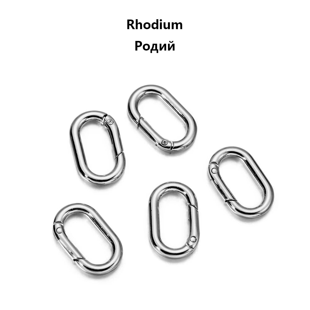 Keychain Findings Metal Oval Ring Spring Clasps Openable DIY Jewelry Making