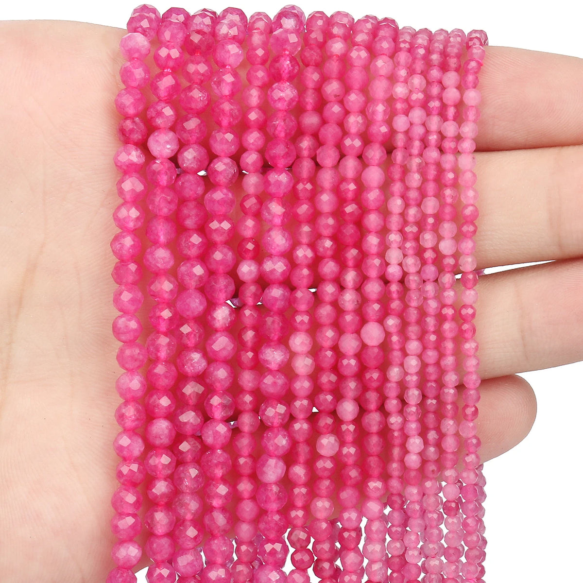 Stone Beads Tiny Faceted White Moonstone-Style for DIY Jewelry Making