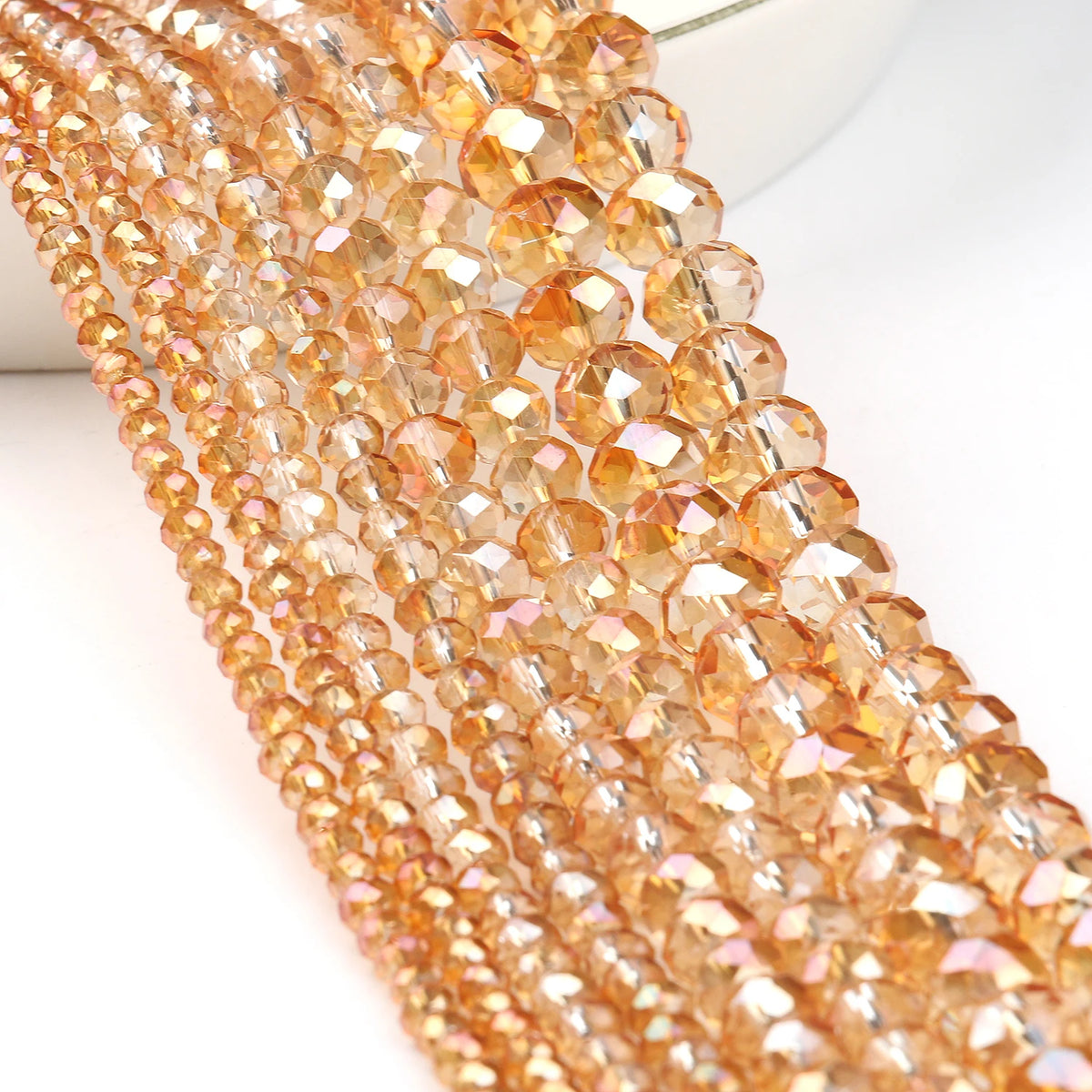 Glass Beads Faceted Round Multicolor Crystal-Style for DIY Jewelry Making