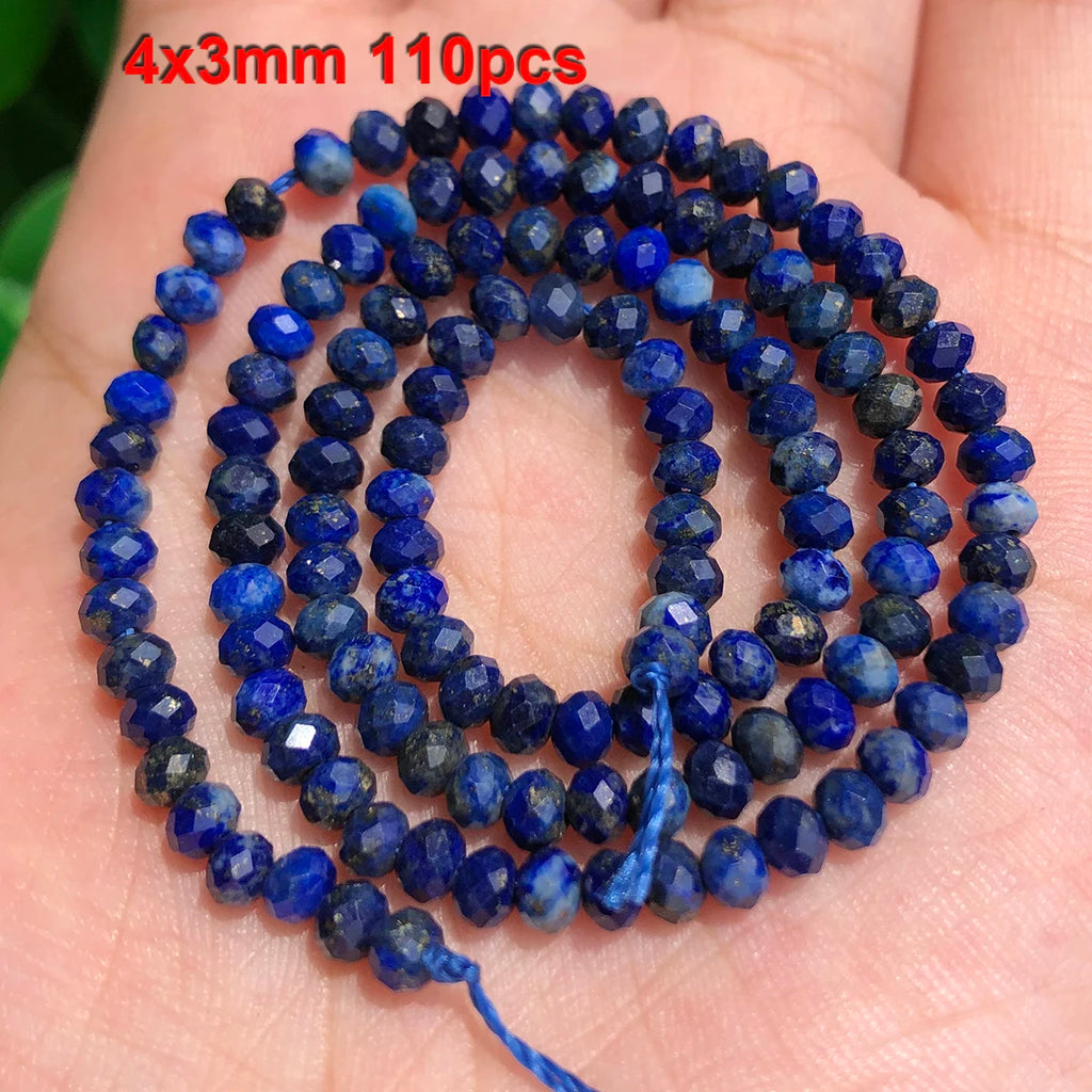 Stone Beads Faceted Blue Lapis Lazuli-Style Rondelle for DIY Jewelry Making