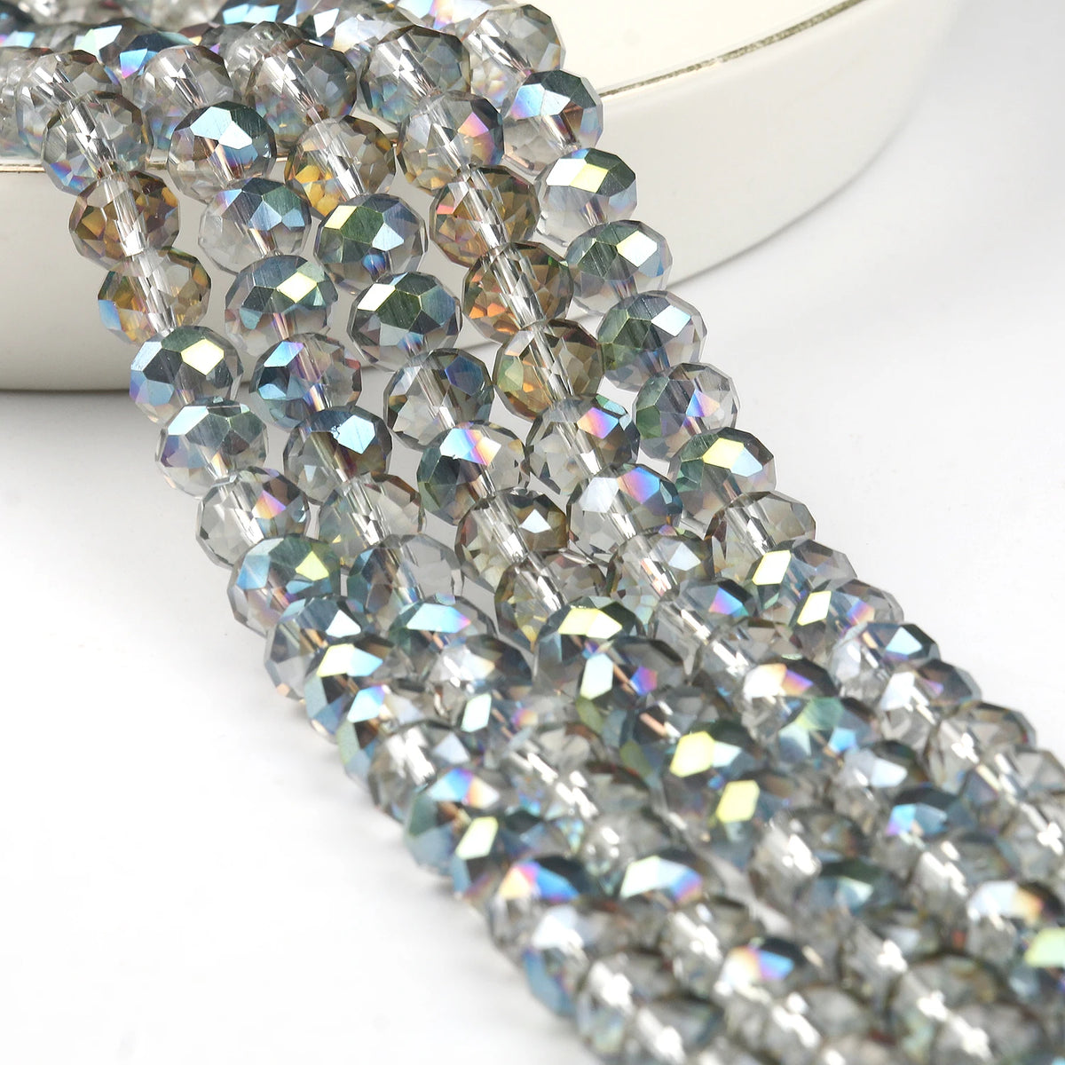 Glass Beads Faceted Round Multicolor Crystal-Style for DIY Jewelry Making