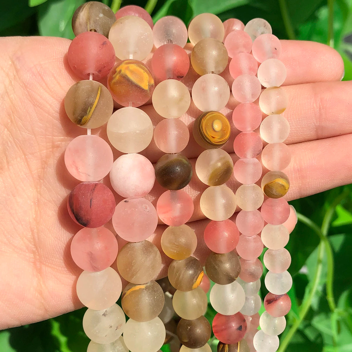 Stone Beads Matte Pink Zebra Jasper Howlite Styles for DIY Jewelry Making