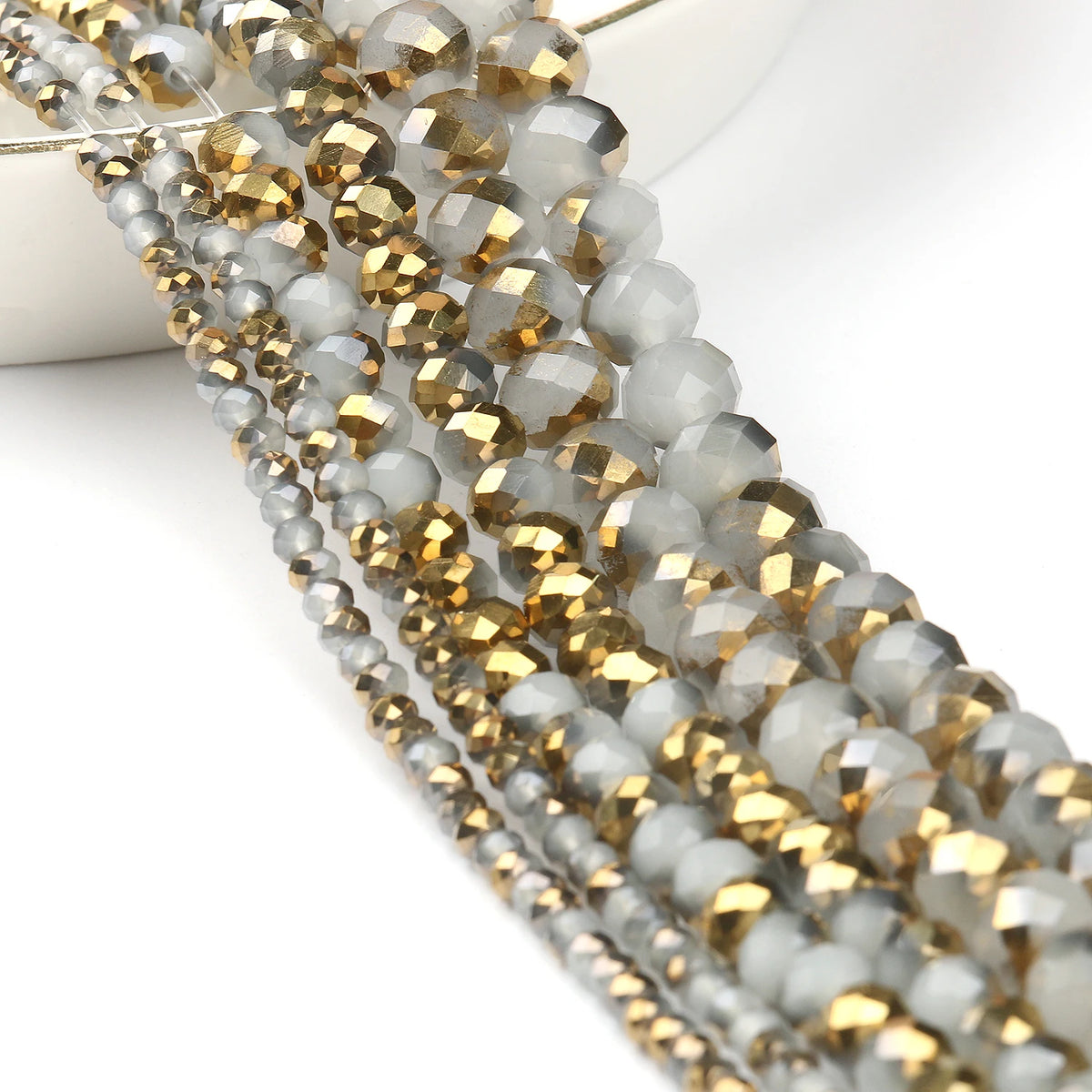 Glass Beads Faceted Round Multicolor Crystal-Style for DIY Jewelry Making