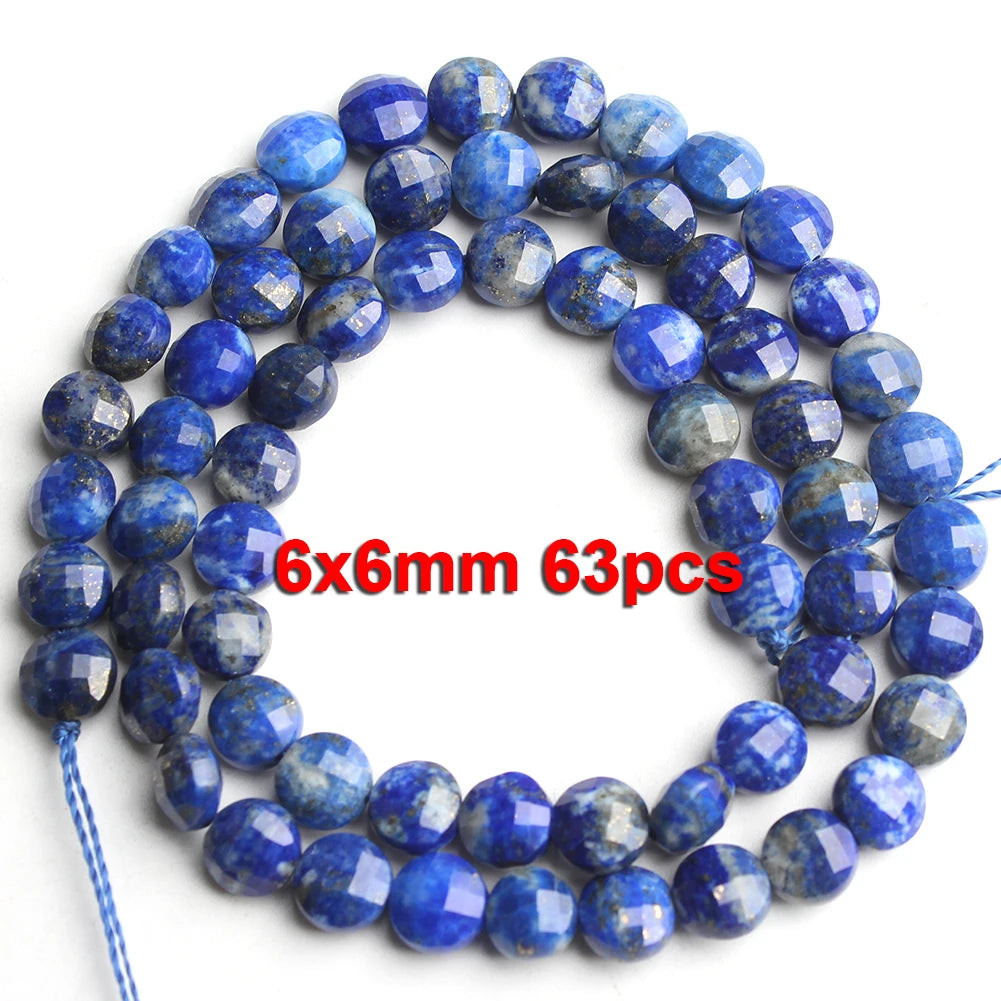 Stone Beads Faceted Blue Lapis Lazuli-Style Rondelle for DIY Jewelry Making
