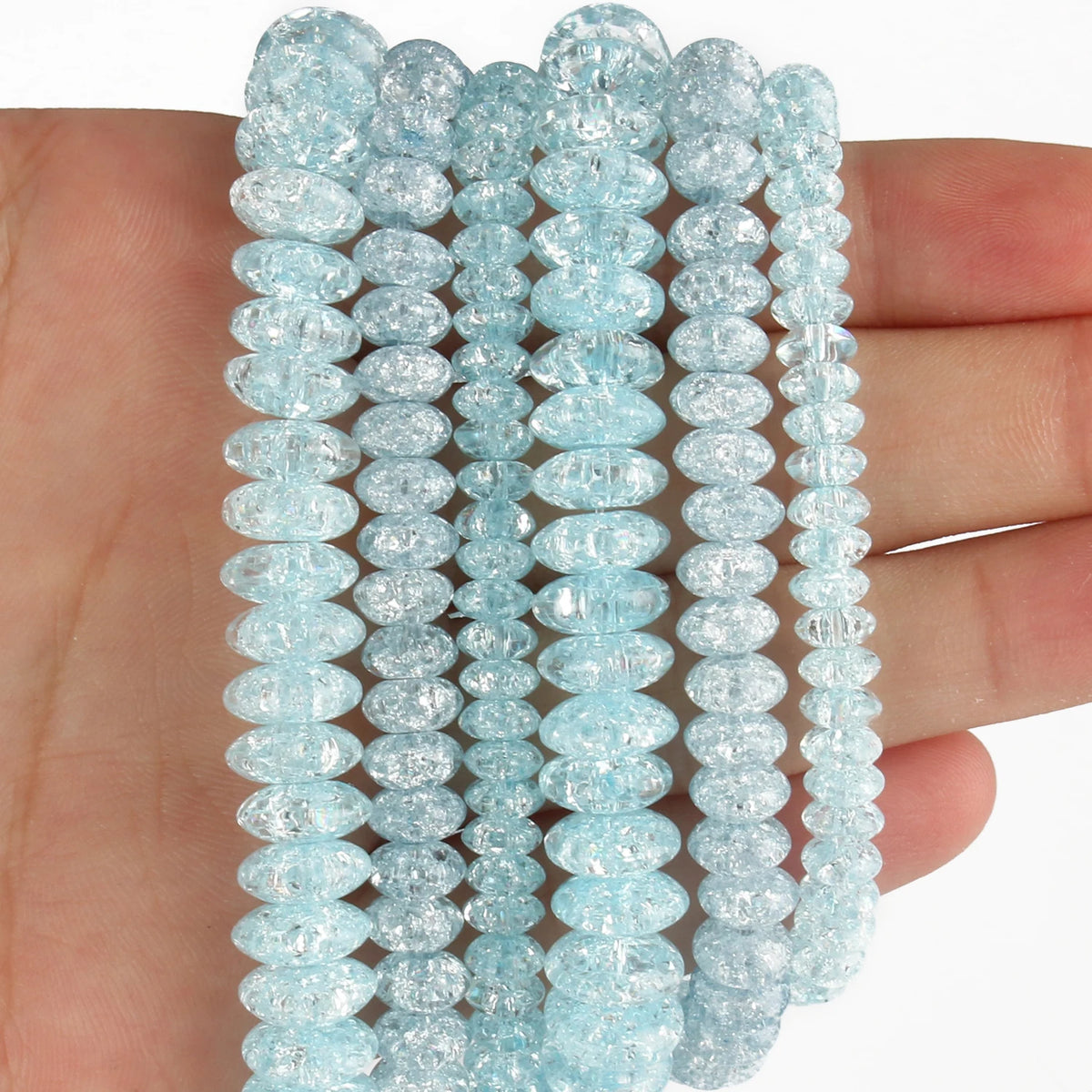 Stone Beads Round Multicolor Cracked Quartz-Style for DIY Jewelry Making
