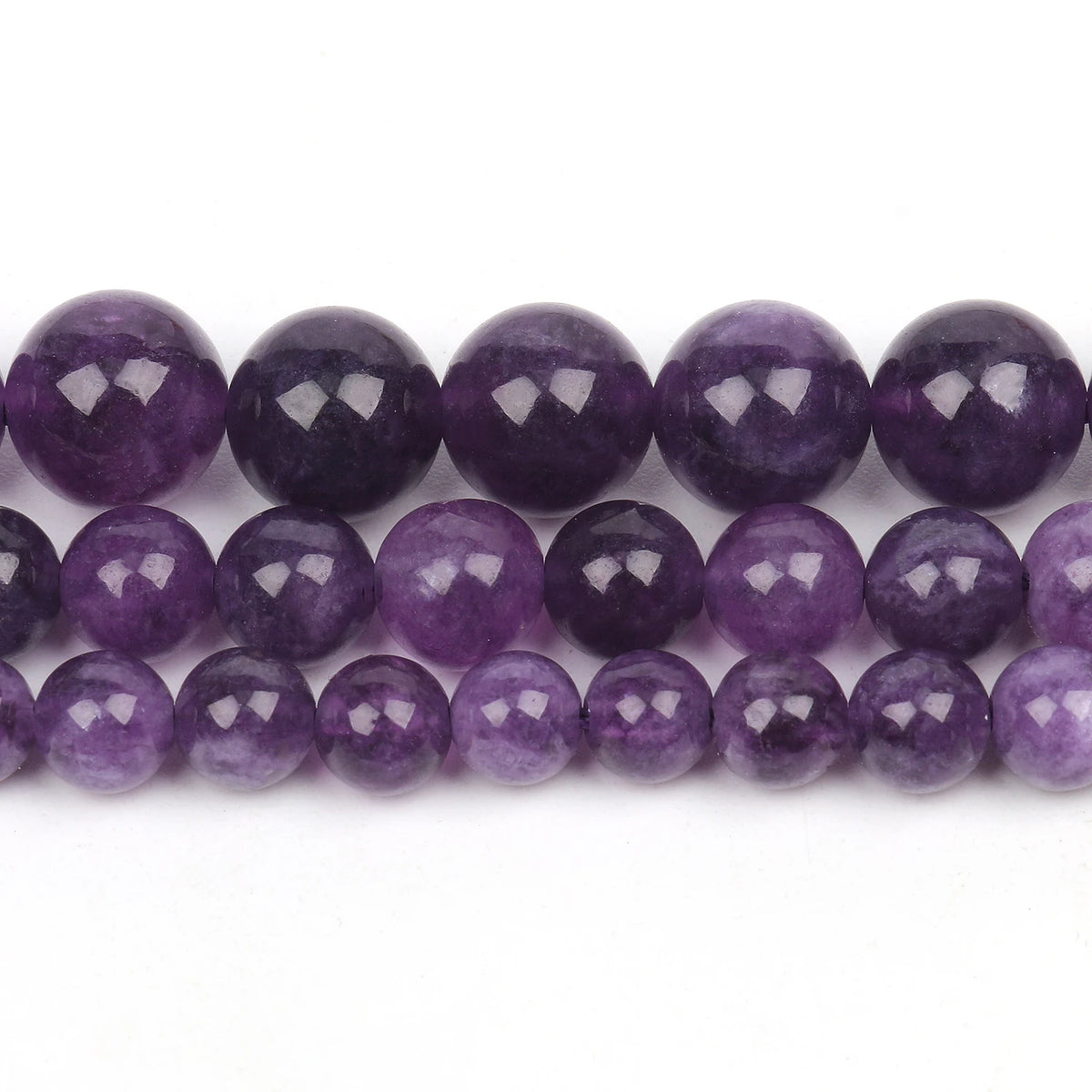 Stone Beads Round Purple Amethyst-Style for DIY Jewelry Making Bracelet Supplies
