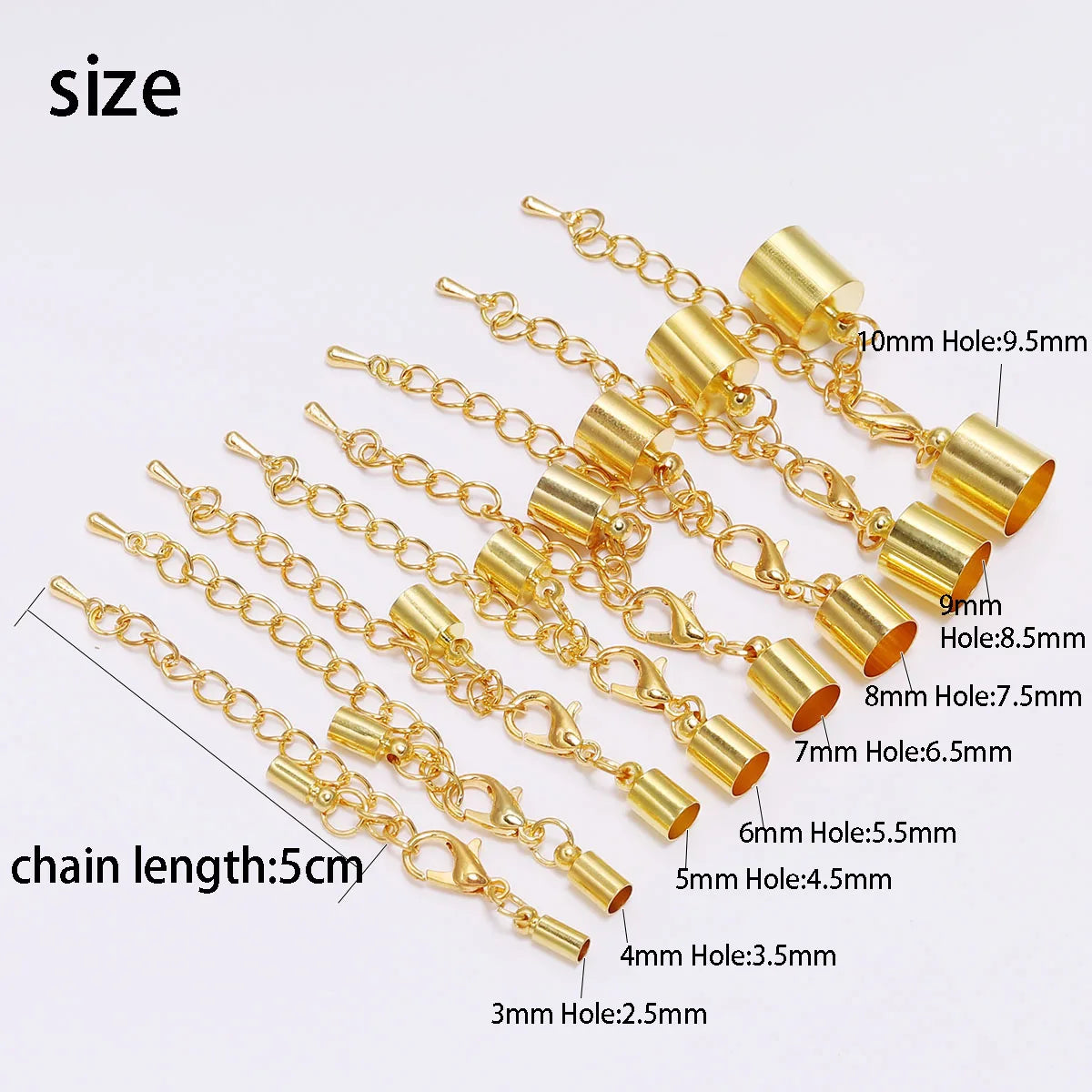 Cord End Caps Leather Tassel Tips Lobster Clasps DIY Jewelry Making