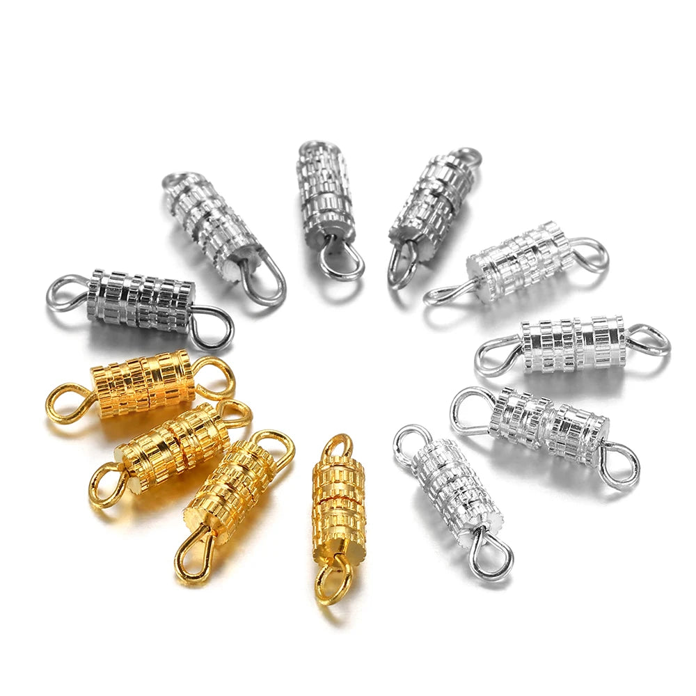 Screw Clasps Metal Cylinder Bracelet Fasteners DIY Jewelry Making Craft Supplies