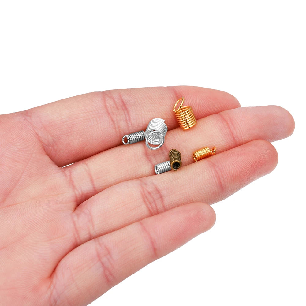 Cord End Caps Spring Clasps Crimp Connectors DIY Jewelry Making Craft Supplies