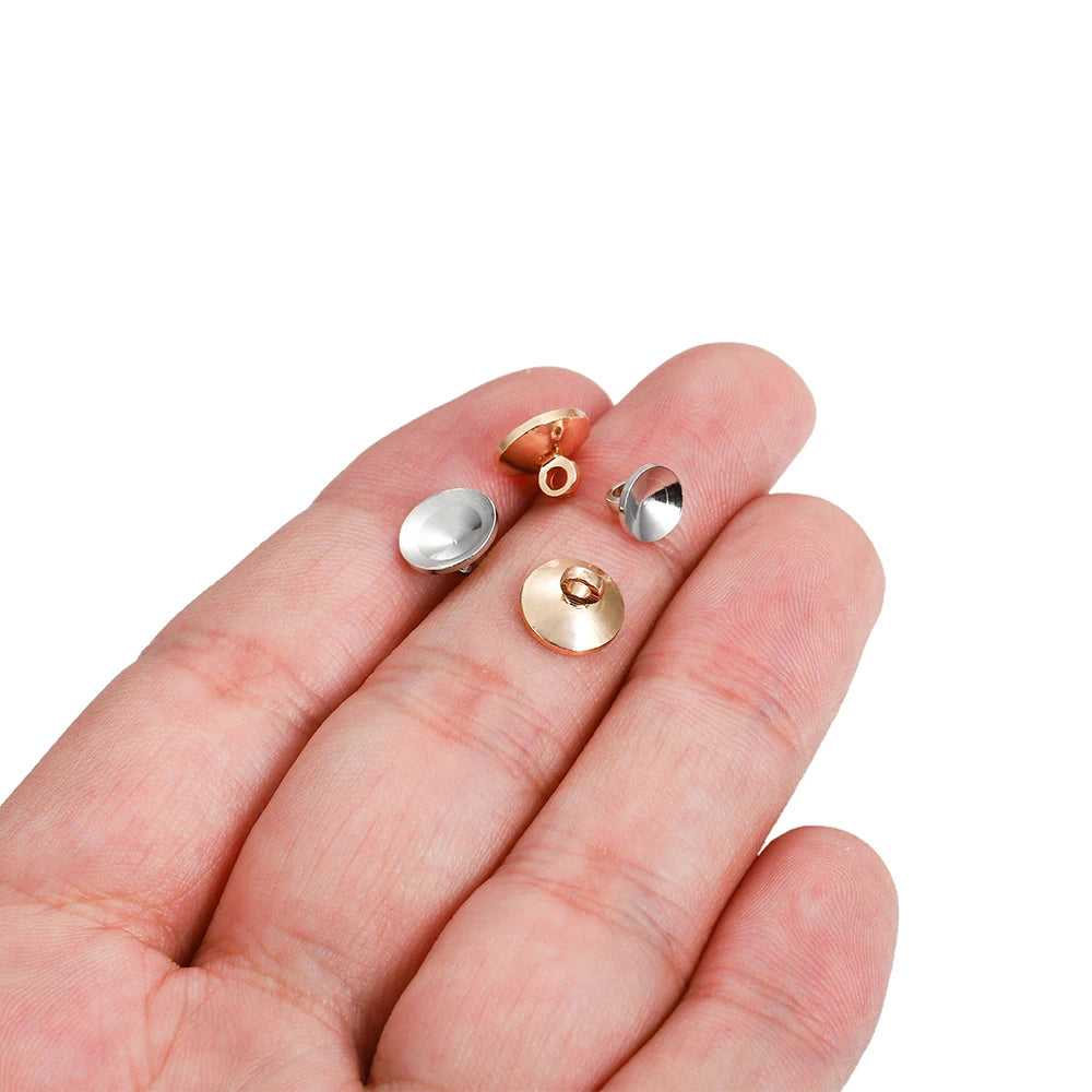 Jewelry Findings End Caps Connector Fit Round Pendants Necklace Craft Supplies