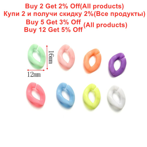 Acrylic Chain Links Colorful Twisted Necklace Parts DIY Jewelry Making