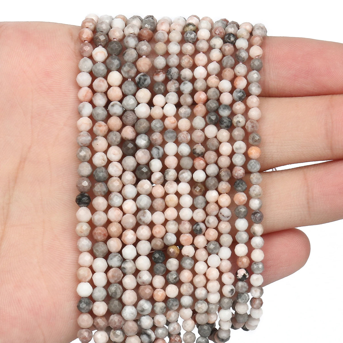 Stone Beads Tiny Faceted White Moonstone-Style for DIY Jewelry Making