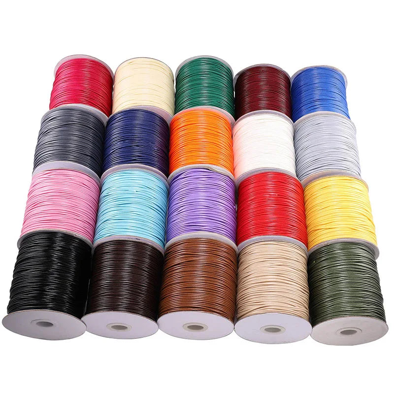 Beading Cord Black White Waxed Cotton String Fit Craft Necklace Craft Supplies
