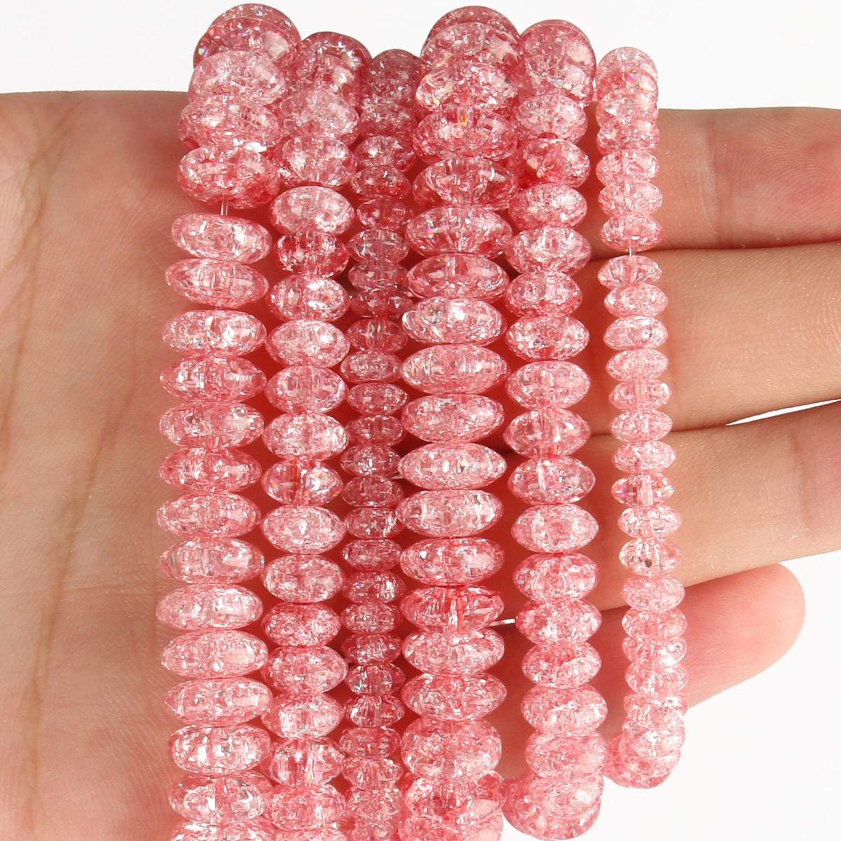 Stone Beads Round Multicolor Cracked Quartz-Style for DIY Jewelry Making
