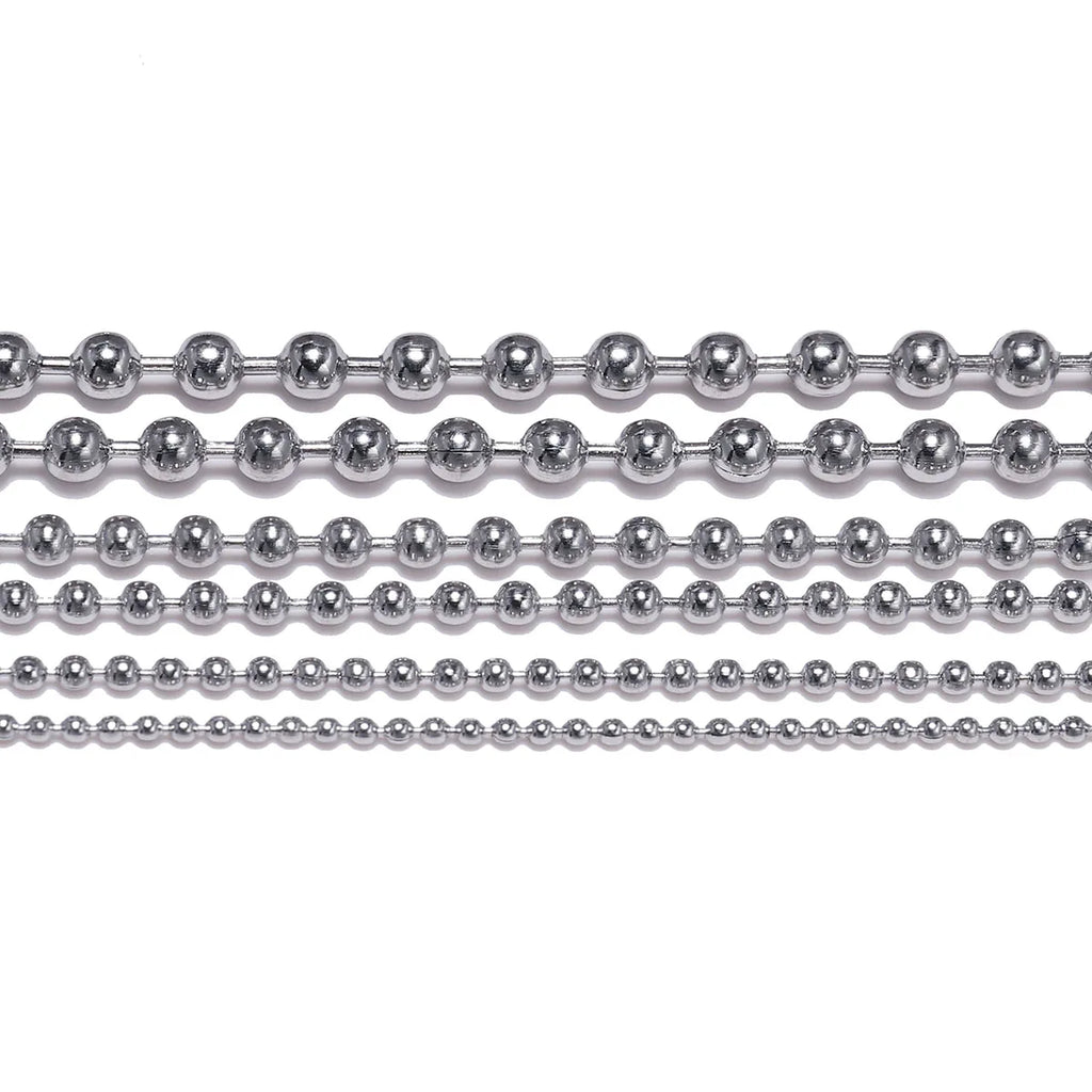 Metal Beads Stainless Steel Ball Chains Necklaces Dia for DIY Jewelry Making