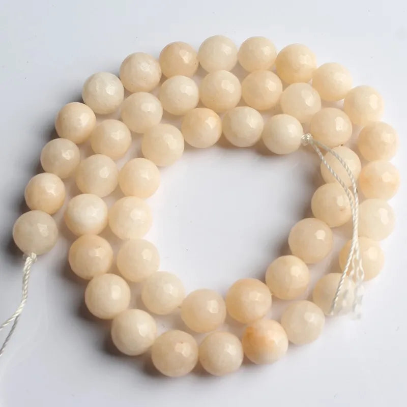 Stone Beads Faceted Pink Blue Chalcedony-Style Jades-Style Agates Round