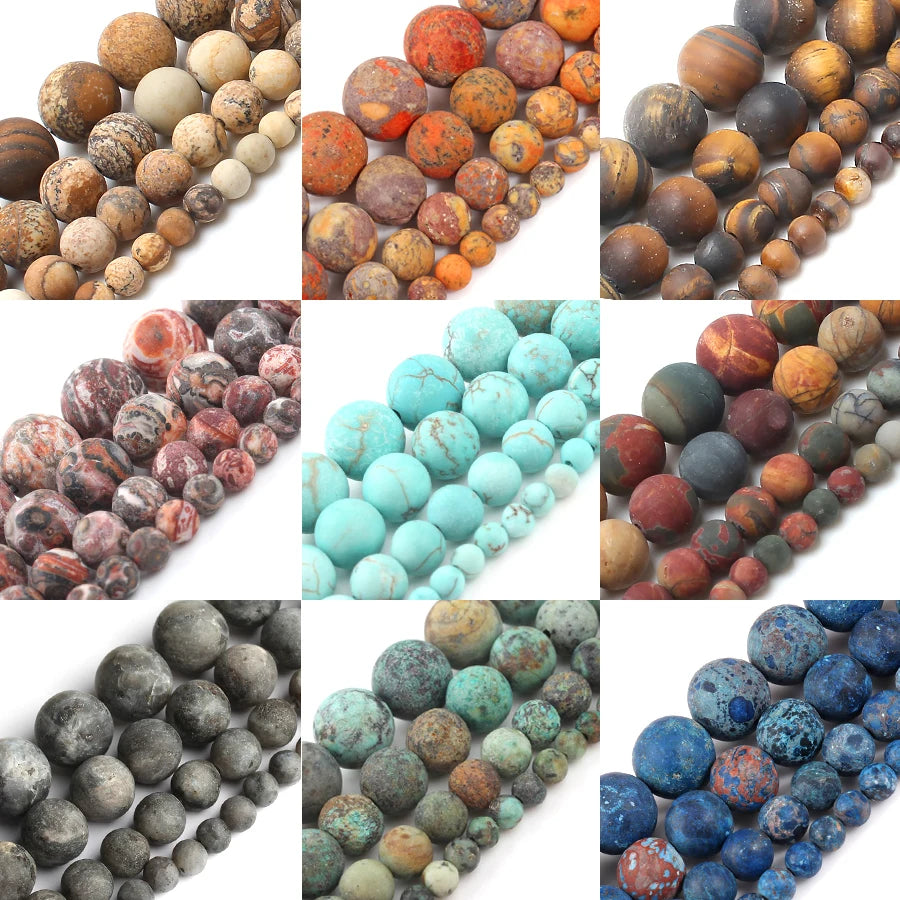Stone Beads Matte Pink Zebra Jasper Howlite Mix for DIY Jewelry Making
