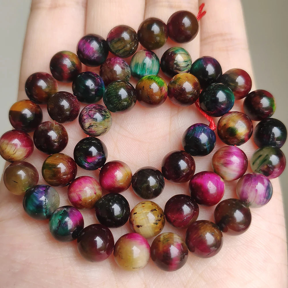 Stone Beads Yellow Tiger Eye Round Spacer Strand for DIY Jewelry Making
