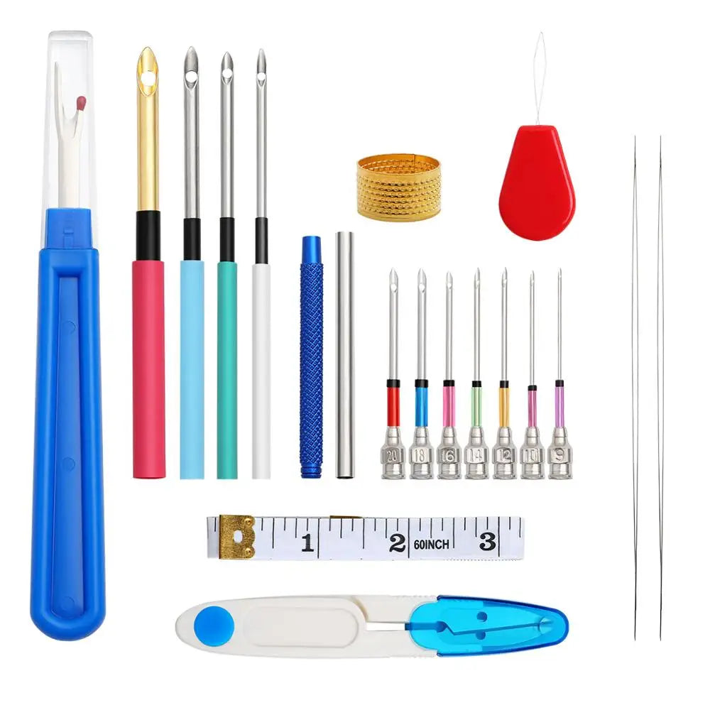 Embroidery Thread Organizer Kit with Bobbins, Needles, Threader & Box