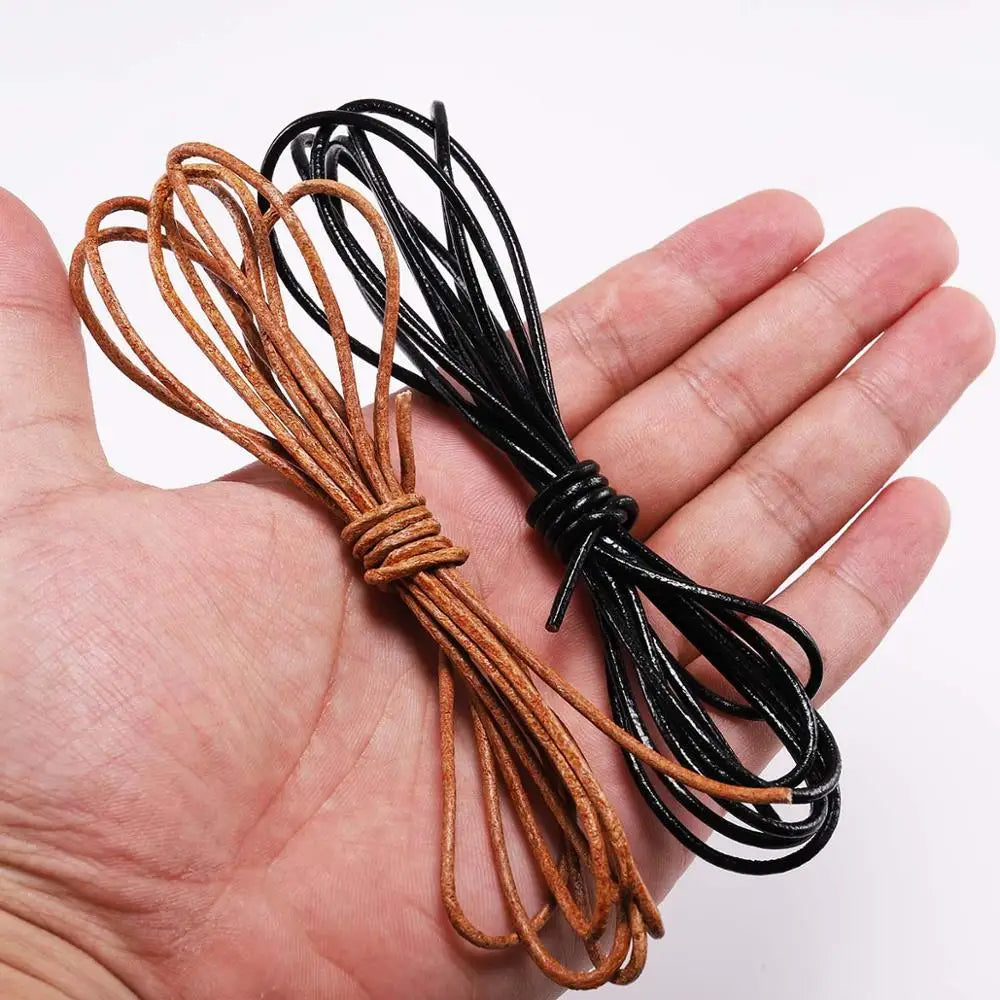 Beading Cord Cow Leather Round Thong Bracelet Rope String DIY Jewelry Making