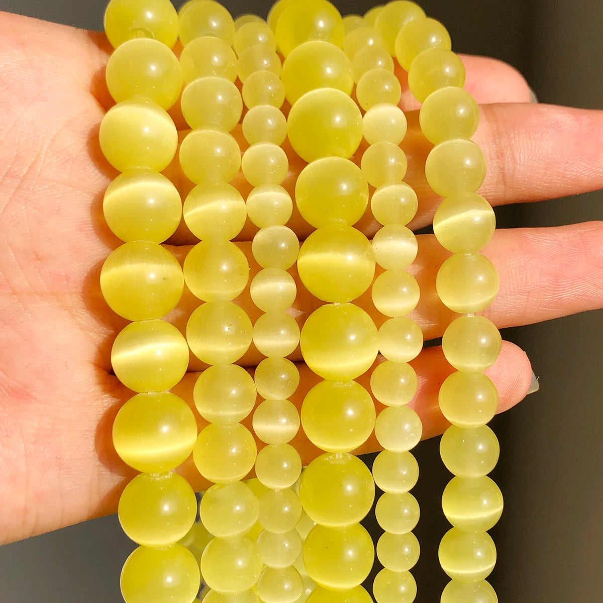Stone Beads Round Yellow Jade Agate Hematite Styles for DIY Jewelry Making