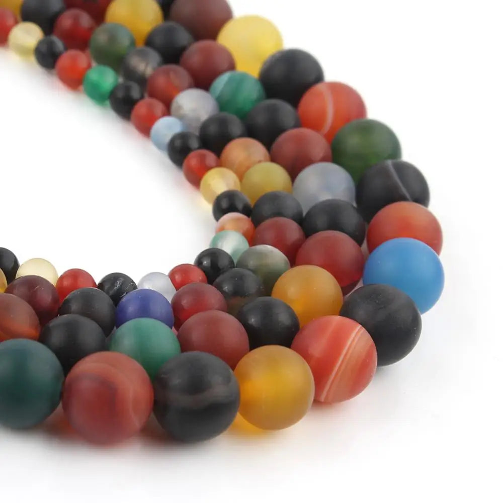 Stone Beads Matte Amazonite Agate Aventurine Styles for DIY Jewelry Making