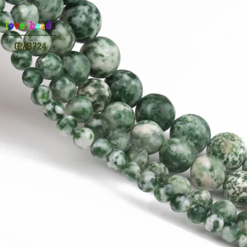 Stone Beads Round Spotted Jasper-Style Spacers for DIY Jewelry Making