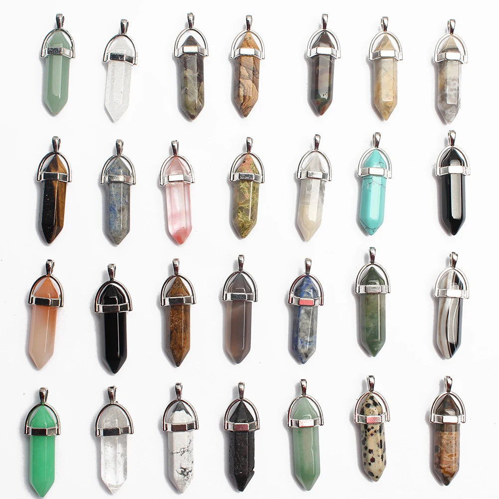 Stone Pendants Water-Drop Mixed Style Charms DIY Jewelry Making Craft Supplies