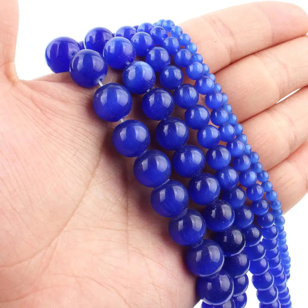 Glass Beads Round Cat Eye Opal-Style Mixed Colors for DIY Jewelry Making