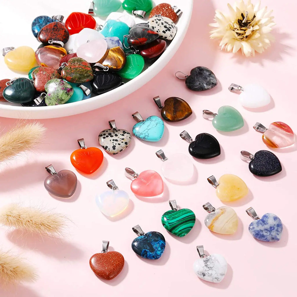 Stone Pendants Water-Drop Mixed Style Charms DIY Jewelry Making Craft Supplies