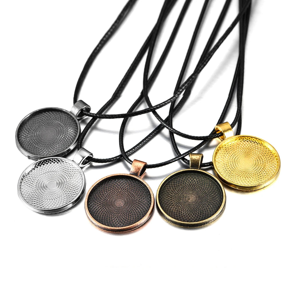 Cord End Findings Round Tray Cabochon Base Setting With Pendant Craft Supplies