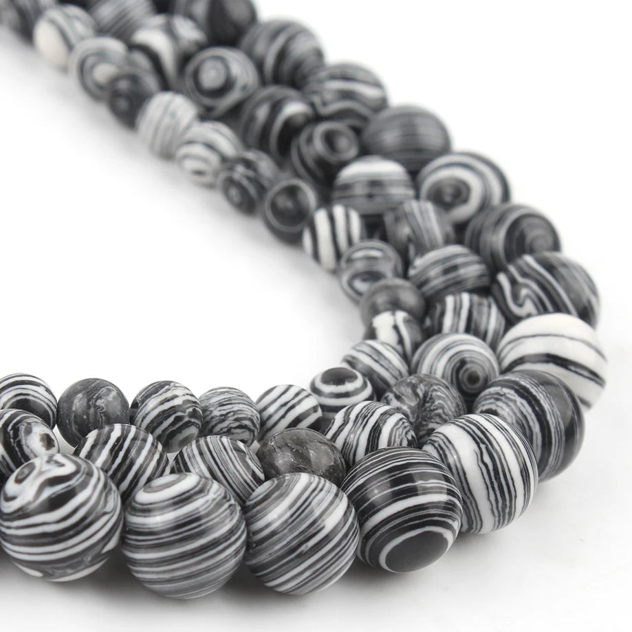 Stone Beads Round Brown Zebra Jasper-Style for DIY Jewelry Making Craft Beads