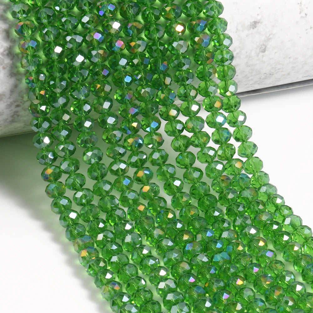 Glass Beads Faceted Round Multicolor Crystal-Style for DIY Jewelry Making