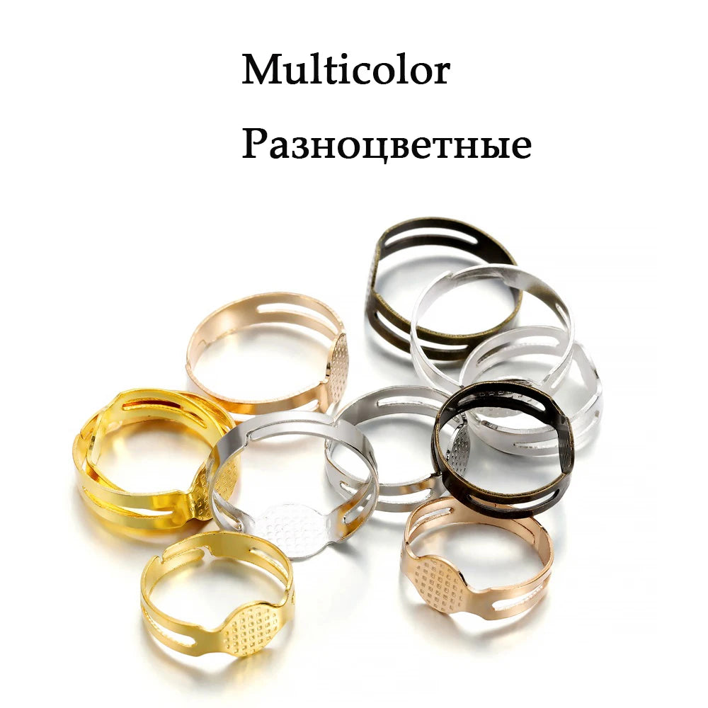 Ring Settings Adjustable Base Blank Rings DIY Jewelry Making Craft Supplies