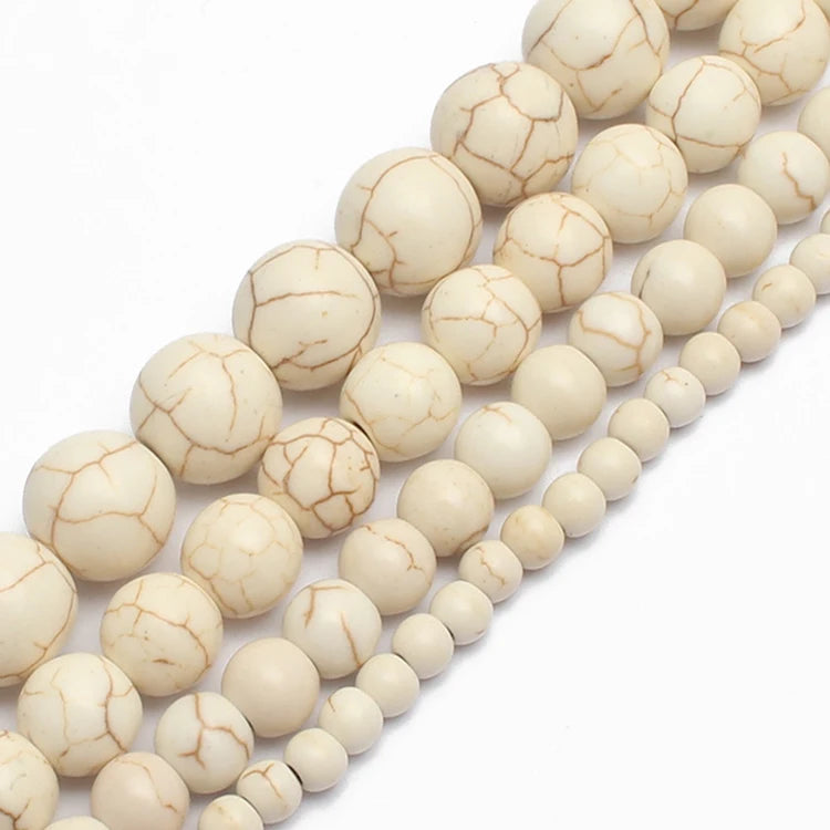 Stone Beads Round Turquoise Howlite Jasper Styles for DIY Jewelry Making