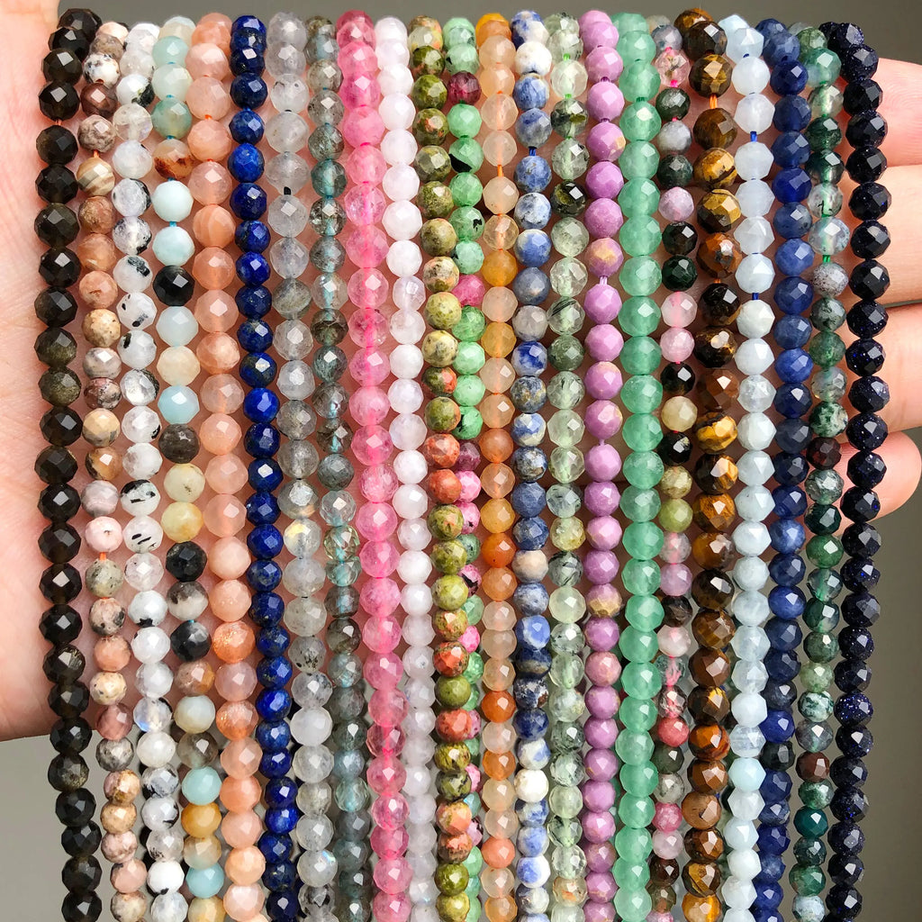 Stone Beads Faceted Small Opal Tourmaline Turquoises-Style Waist Seed