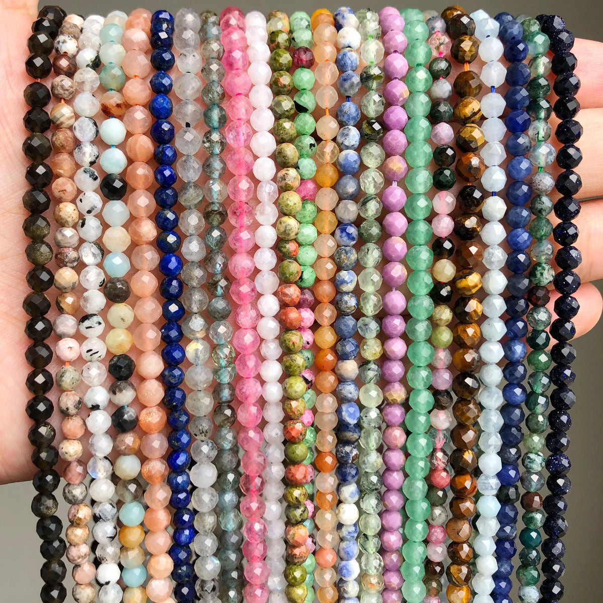 Stone Beads Faceted Small Opal Tourmaline Turquoises-Style Waist Seed