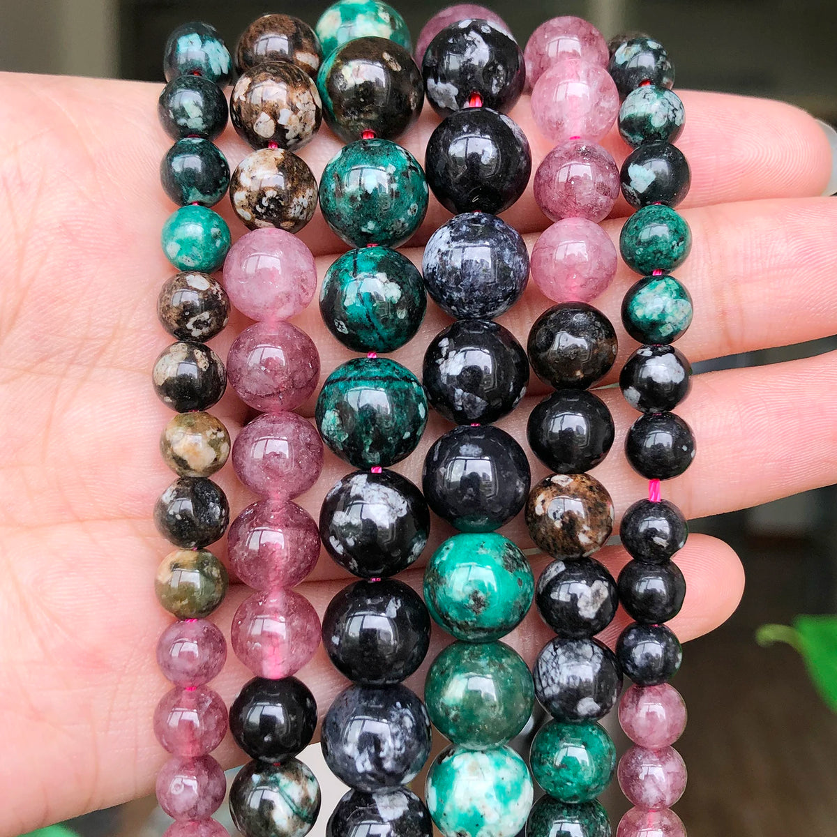 Stone Beads Round Jade Chalcedony Styles for DIY Jewelry Making Craft Beads