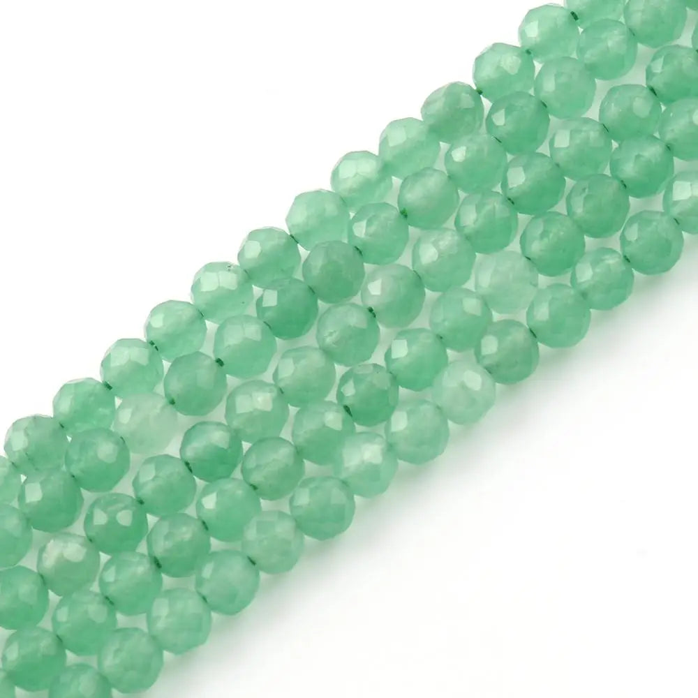 Stone Beads Tiny Faceted Green Aventurine-Style for DIY Jewelry Making