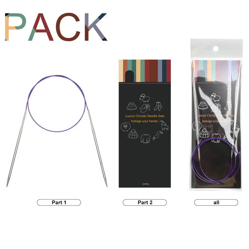 Knitting Needles, Stainless Steel Circular for Sweaters & Yarn Projects